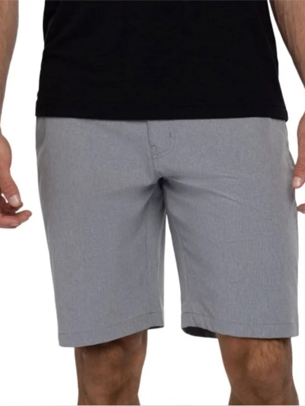 TravisMathew Bermuda Golf Shorts 8” Light Grey Performance 4 Way Stretch 38